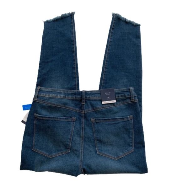 Kaari Blue Jeans Button Fly High Rise Frayed Hem Skinny Ankle Jeans Size 14 NEW - Picture 6 of 14